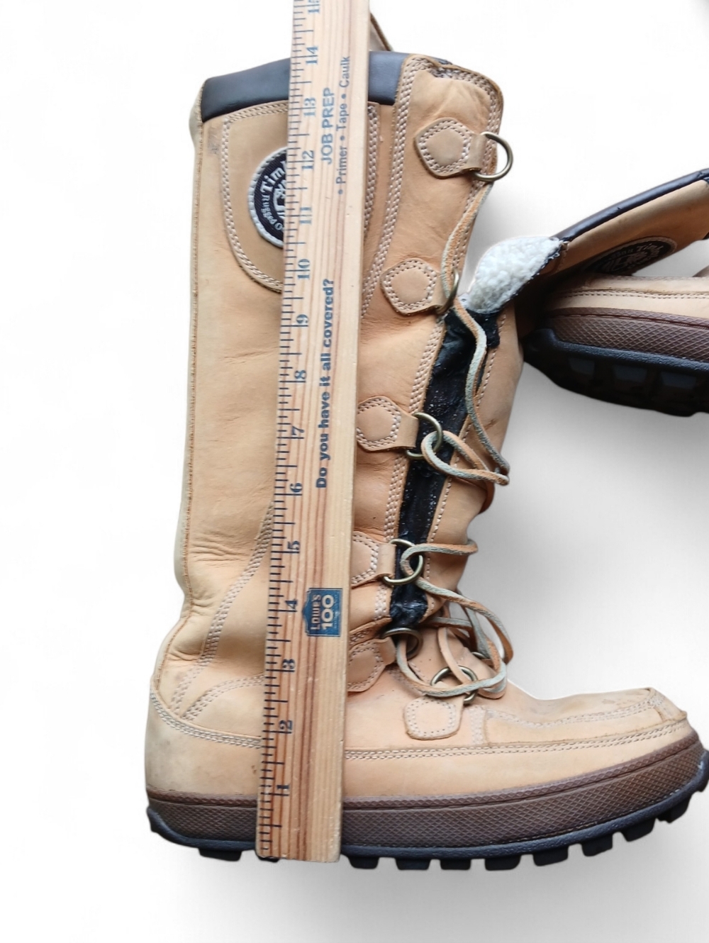 Timberland Women's Size 7 Tan and Black Lace-Up Tall Winter Boots - Picture 4 of 11